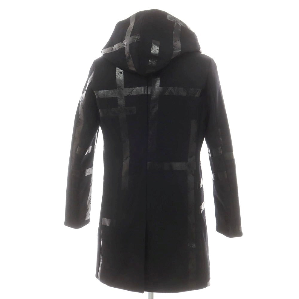 【中古】ウノピュウノウグァーレトレ 1piu1uguale3 ウール フーデッドコート ブラック【 4 】【 状態ランクA 】【 メンズ 】