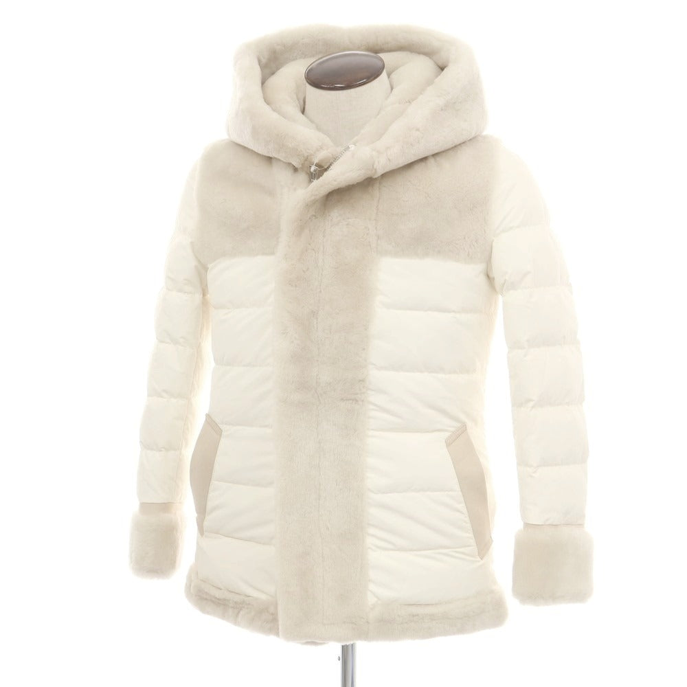 【中古】ウノピュウノウグァーレトレ 1piu1uguale3 × EMMETI ムートン切替 ダウンジャケット オフホワイト系【 3 】【 状態ランクB 】【 メンズ 】