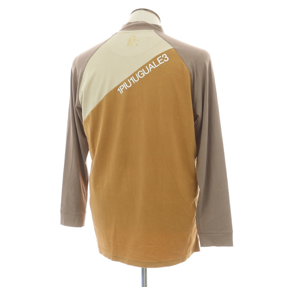 【中古】ウノピュウノウグァーレトレ 1piu1uguale3 ストレッチ アクリルレーヨン 長袖Tシャツ アッシュブラウンxベージュ×キャメル【 6 】【 状態ランクA 】【 メンズ 】