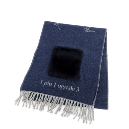 【中古】ウノピュウノウグァーレトレ 1piu1uguale3 カシミヤ マフラー ネイビー【 状態ランクA 】【 メンズ 】