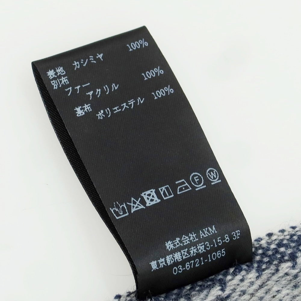 【中古】ウノピュウノウグァーレトレ 1piu1uguale3 カシミヤ マフラー ネイビー【 状態ランクA 】【 メンズ 】