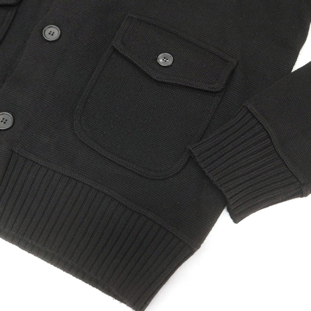 【中古】マガジーノ リカンビ MAGAZZINO RICAMBI ウールアクリル スタンドカラー カーディガン ブラック【 50 】【 状態ランクB 】【 メンズ 】