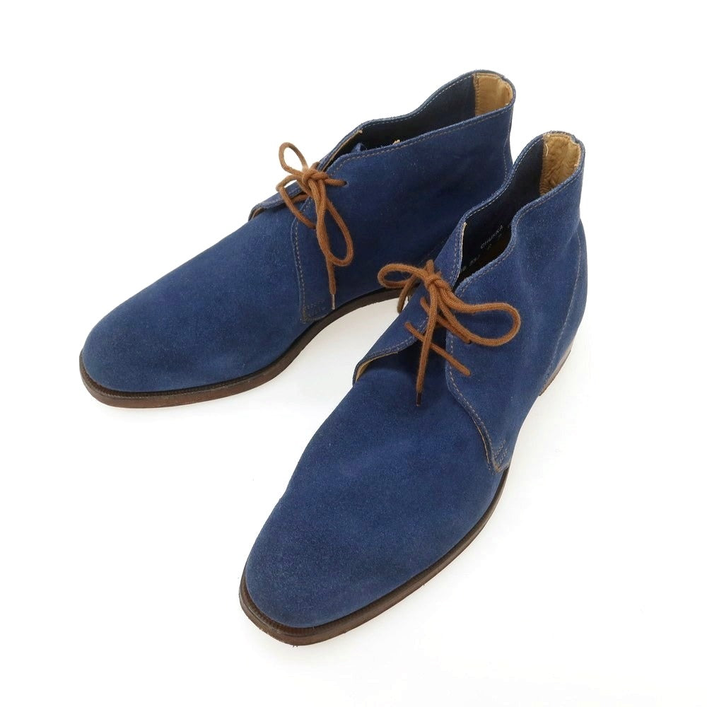 【中古】クロケットアンドジョーンズ CROCKETT&amp;JONES CHUKKA スエード チャッカブーツ ライトネイビー【 6D 】【 状態ランクB 】【 メンズ 】