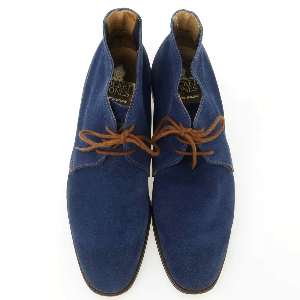 【中古】クロケットアンドジョーンズ CROCKETT&JONES CHUKKA スエード チャッカブーツ ライトネイビー【 6D 】【 状態ランクB 】【 メンズ 】