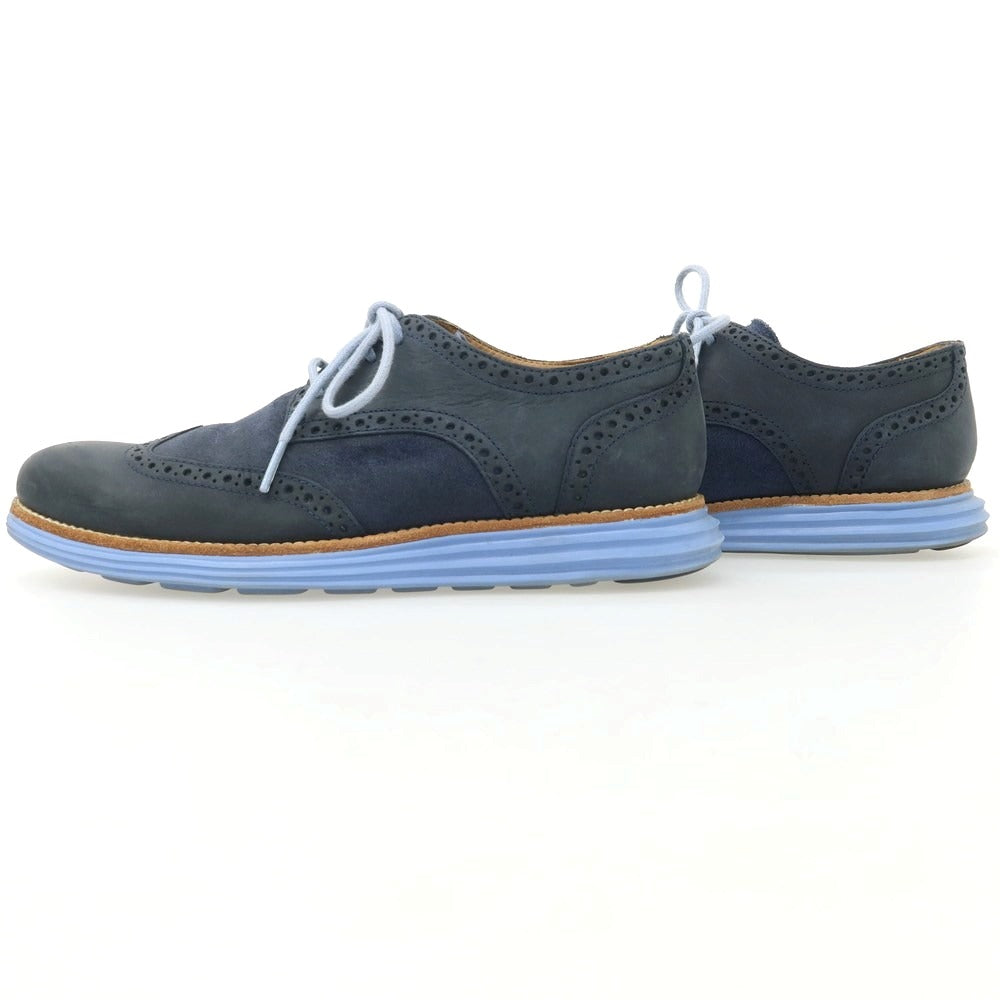 【中古】アルベルトガルディアーニ Alberto Guardiani ヌバック ウイングチップ ドレスシューズ ネイビー【 39 1/2 】【 状態ランクB 】【 メンズ 】[DPD]