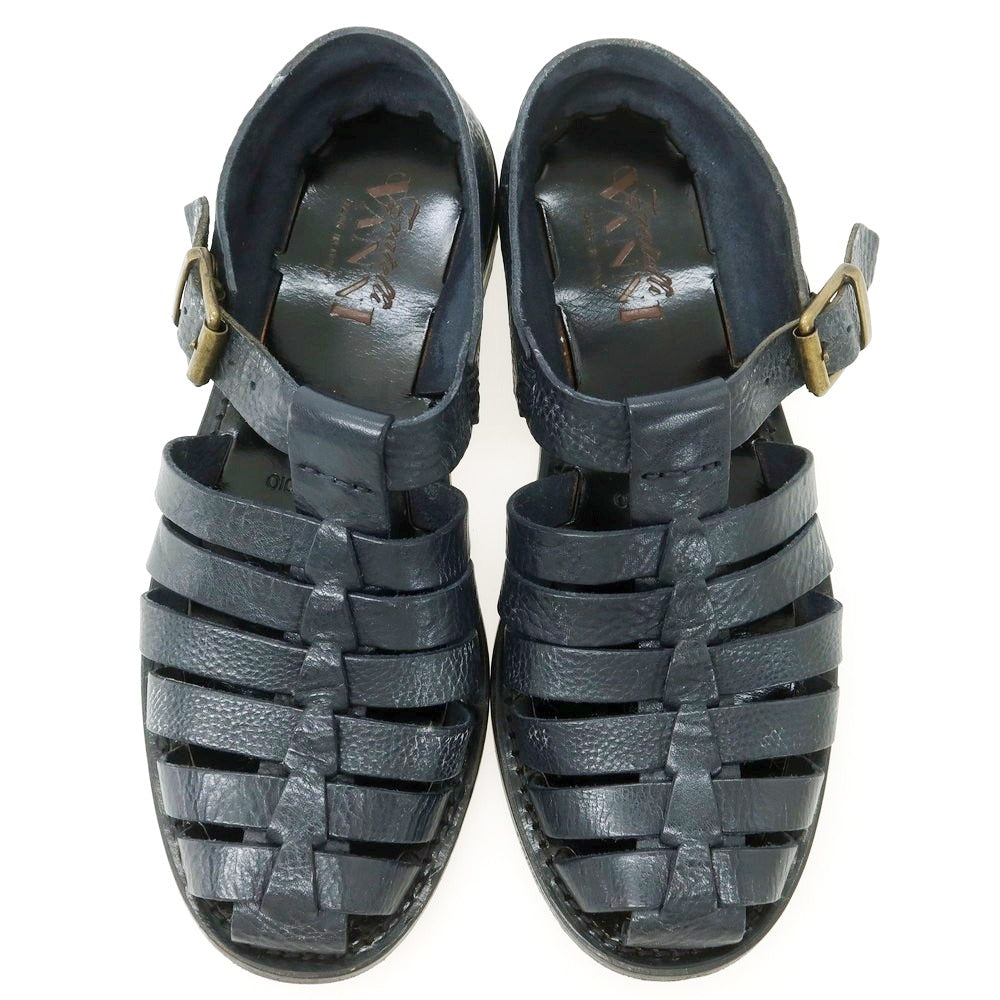 【中古】フラテッリ ヴァンニ FRATELLI VANNI レザー グルカサンダル ネイビー【 40 】【 状態ランクB 】【 メンズ 】