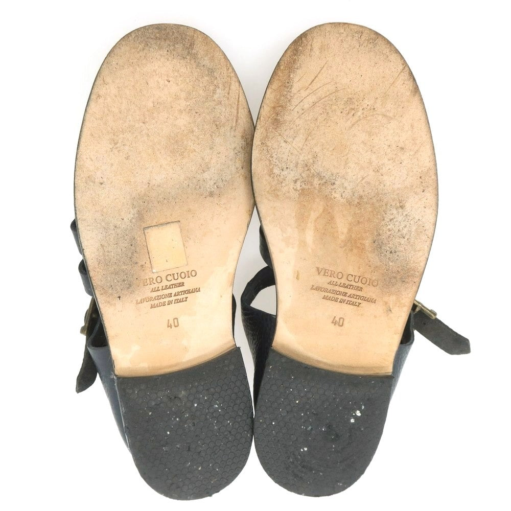 【中古】フラテッリ ヴァンニ FRATELLI VANNI レザー グルカサンダル ネイビー【 40 】【 状態ランクB 】【 メンズ 】