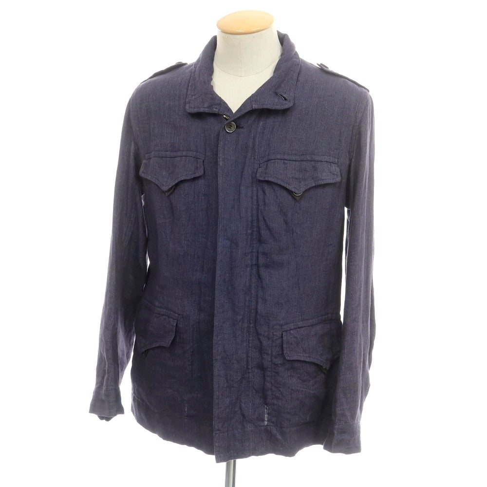 【中古】ドレステリア DRESSTERIOR リネン ミリタリージャケット パープルネイビー【 S 】【 状態ランクB 】【 メンズ 】