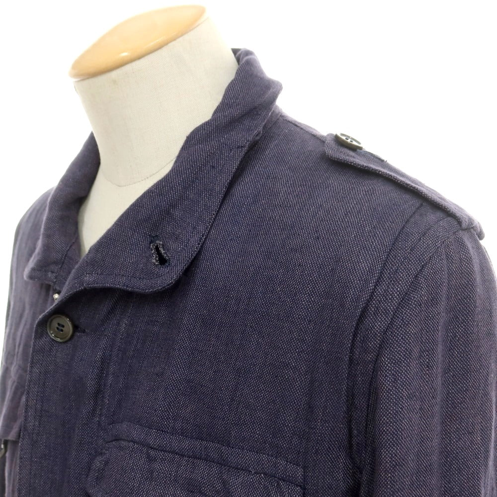 【中古】ドレステリア DRESSTERIOR リネン ミリタリージャケット パープルネイビー【 S 】【 状態ランクB 】【 メンズ 】
