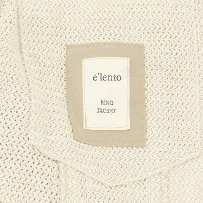 【中古】エレント リングヂャケット elento RING JACKET リネンシルク トラッカージャケット ベージュxホワイト【 L 】【 状態ランクB 】【 メンズ 】