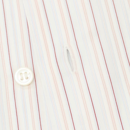 【中古】フライ FRAY コットン ストライプ セミワイドカラー ドレスシャツ ホワイトxピンク【 39 】【 状態ランクC 】【 メンズ 】