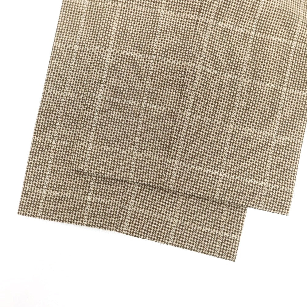 【中古】リネア パンタローニ Linea Pantaloni ウール ハウンドトゥースチェック カーゴスラックスパンツ ベージュxブラウン【 44 】【 状態ランクC 】【 メンズ 】