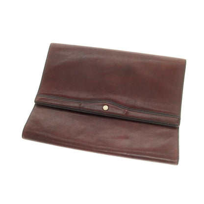 【中古】ゴールドファイル GOLD PFEIL レザー クラッチバッグ ドキュメントケース バーガンディ【 状態ランクC 】【 メンズ 】