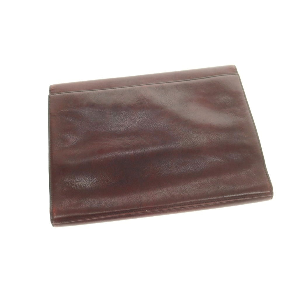 【中古】ゴールドファイル GOLD PFEIL レザー クラッチバッグ ドキュメントケース バーガンディ【 状態ランクC 】【 メンズ 】