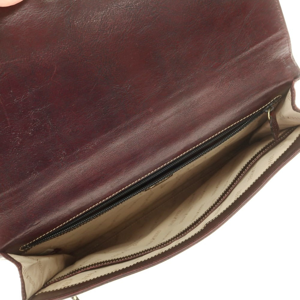 【中古】ゴールドファイル GOLD PFEIL レザー クラッチバッグ ドキュメントケース バーガンディ【 状態ランクC 】【 メンズ 】