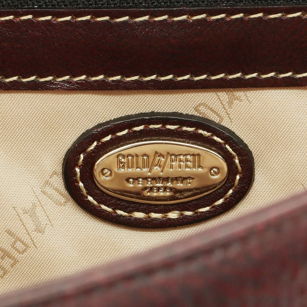 【中古】ゴールドファイル GOLD PFEIL レザー クラッチバッグ ドキュメントケース バーガンディ【 状態ランクC 】【 メンズ 】