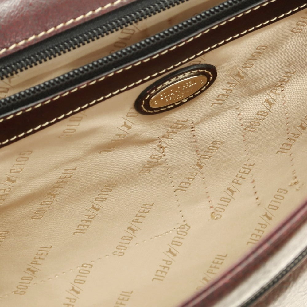 【中古】ゴールドファイル GOLD PFEIL レザー クラッチバッグ ドキュメントケース バーガンディ【 状態ランクC 】【 メンズ 】