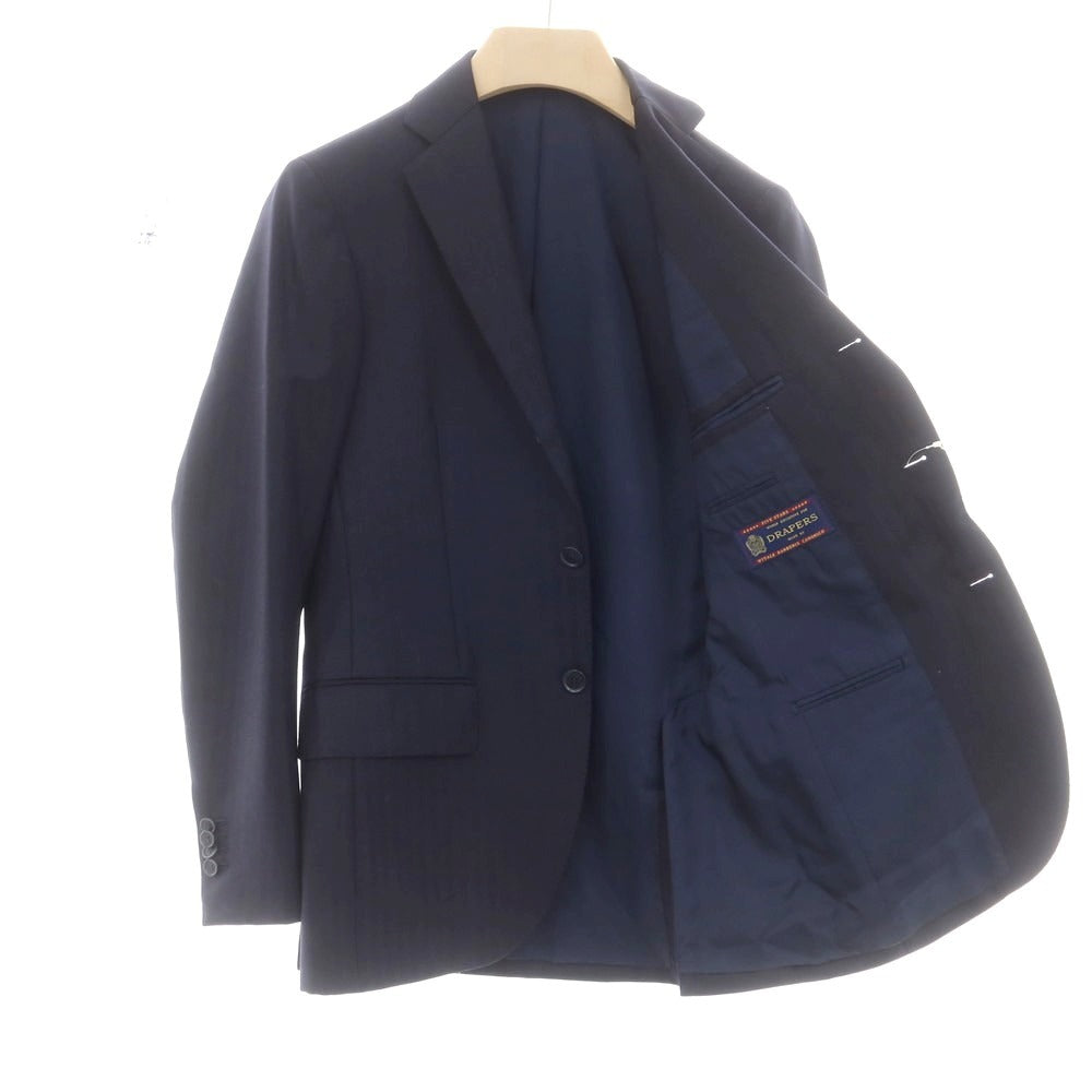 【中古】ビーアール プラクティカル スタイル B.R. Practical Style ヘリンボーン織ウール 3つボタンスーツ ダークネイビー【 サイズ表記なし（S位） 】【 状態ランクB 】【 メンズ 】 [CPD]