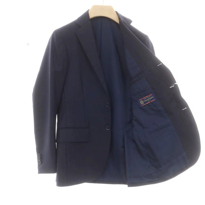 【中古】ビーアール プラクティカル スタイル B.R. Practical Style ヘリンボーン織ウール 3つボタンスーツ ダークネイビー【 表記なし（S位） 】【 状態ランクB 】【 メンズ 】