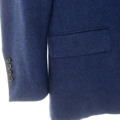 【中古】ジジ Jizi ウール ヘリンボーン織り 3B テーラードジャケット ブルーxブラック【 表記なし（M位） 】【 状態ランクB 】【 メンズ 】