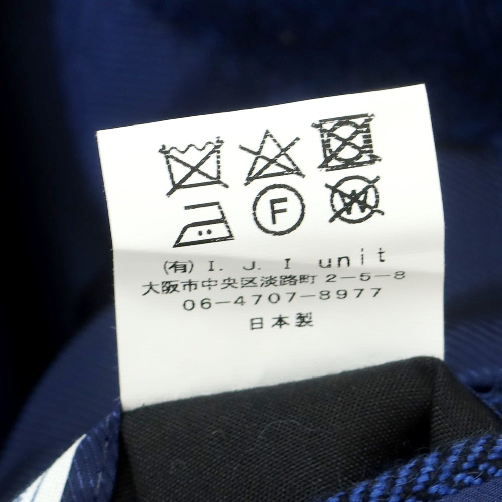 【中古】ジジ Jizi ウール ヘリンボーン織り 3B テーラードジャケット ブルーxブラック【 表記なし（M位） 】【 状態ランクB 】【 メンズ 】