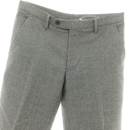 【中古】スーツカンパニー THE SUIT COMPANY ウールポリエステル ハウンドトゥース ドレススラックスパンツ グレー【 M（79cm） 】【 状態ランクB 】【 メンズ 】