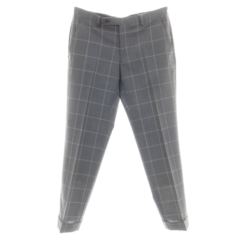 【中古】スーツカンパニー THE SUIT COMPANY ポリエステルウール ウィンドウペンチェック ドレススラックスパンツ グレー【 M（79cm） 】【 状態ランクA 】【 メンズ 】