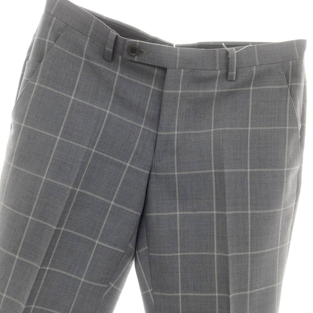 【中古】スーツカンパニー THE SUIT COMPANY ポリエステルウール ウィンドウペンチェック ドレススラックスパンツ グレー【 M（79cm） 】【 状態ランクA 】【 メンズ 】