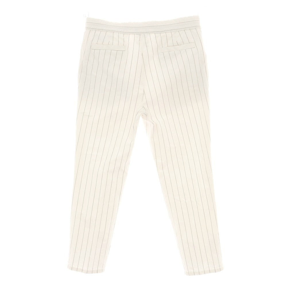 【中古】ブルネロクチネリ Brunello Cucinelli ストレッチ コットン ストライプ イージースラックスパンツ ホワイトxカーキベージュ【 50 】【 状態ランクC 】【 メンズ 】