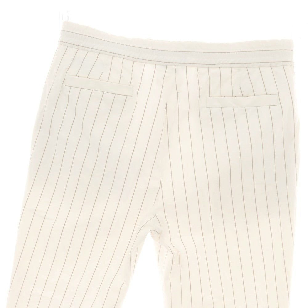 【中古】ブルネロクチネリ Brunello Cucinelli ストレッチ コットン ストライプ イージースラックスパンツ ホワイトxカーキベージュ【 50 】【 状態ランクC 】【 メンズ 】