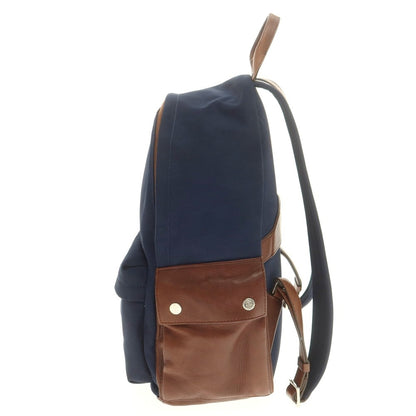 【中古】ブルネロクチネリ Brunello Cucinelli ナイロン系×レザー バックパック・リュック ライトネイビーxブラウン【 状態ランクC 】【 メンズ 】