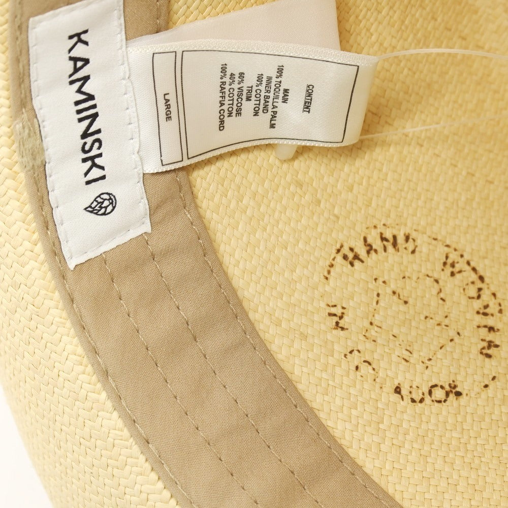 【中古】ヘレンカミンスキー HELEN KAMINSKI 中折れ パナマハット 帽子 ベージュ【サイズLARGE】【 状態ランクA 】【 メンズ 】