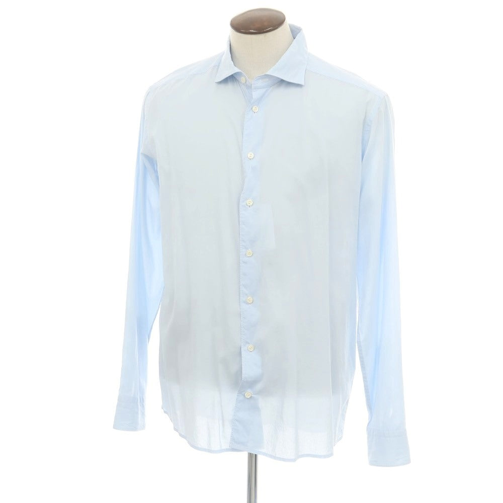 【中古】イートン Eton コットンモダール セミワイドカラー ドレスシャツ ライトブルー【 XL 】【 状態ランクC 】【 メンズ 】