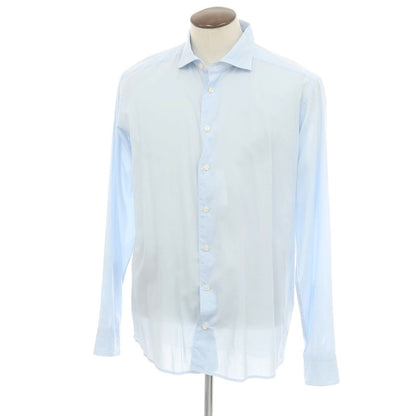 【中古】イートン Eton コットンモダール セミワイドカラー ドレスシャツ ライトブルー【 XL 】【 状態ランクC 】【 メンズ 】