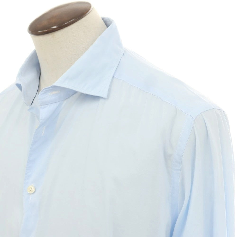 【中古】イートン Eton コットンモダール セミワイドカラー ドレスシャツ ライトブルー【 XL 】【 状態ランクC 】【 メンズ 】