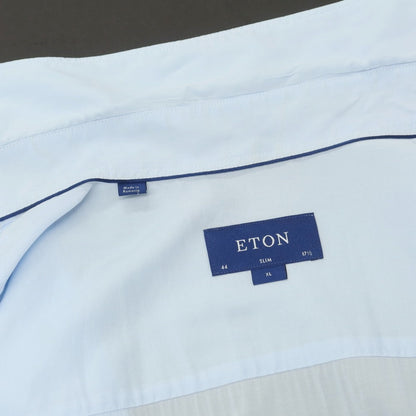 【中古】イートン Eton コットンモダール セミワイドカラー ドレスシャツ ライトブルー【 XL 】【 状態ランクC 】【 メンズ 】