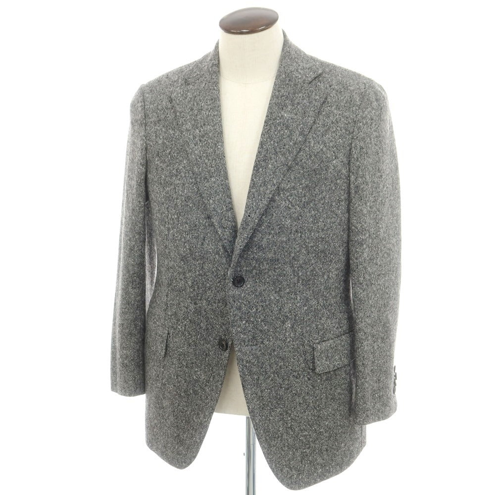 【中古】アザブテーラー azabu tailor ウール 3B テーラードジャケット ブラックxホワイト【 表記なし（L位） 】【 状態ランクB 】【 メンズ 】