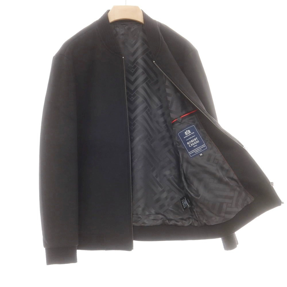 【中古】ロベルトカバーニ ROBERT CAVANI ウール ジップアップブルゾン ブラック【 54 】【 状態ランクA 】【 メンズ 】