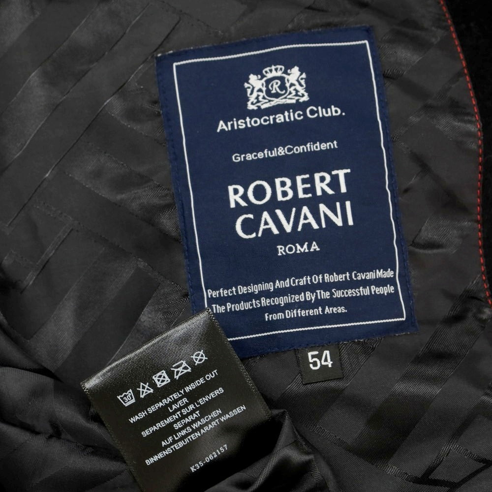 【中古】ロベルトカバーニ ROBERT CAVANI ウール ジップアップブルゾン ブラック【 54 】【 状態ランクA 】【 メンズ 】