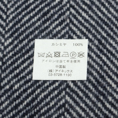 【中古】ロバート フレイザー ROBERT FRASER カシミヤ マフラー ネイビーxホワイト【 状態ランクB 】【 メンズ 】