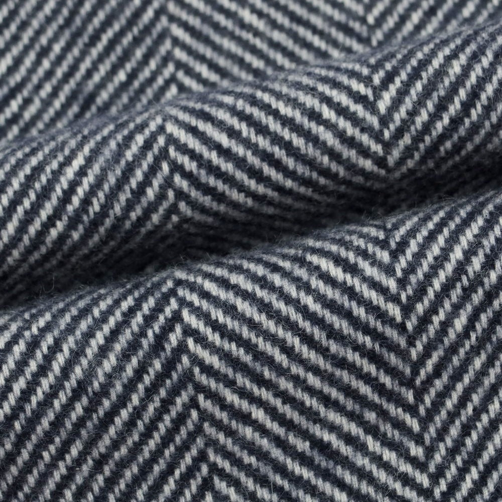 【中古】ロバート フレイザー ROBERT FRASER カシミヤ マフラー ネイビーxホワイト【 状態ランクB 】【 メンズ 】