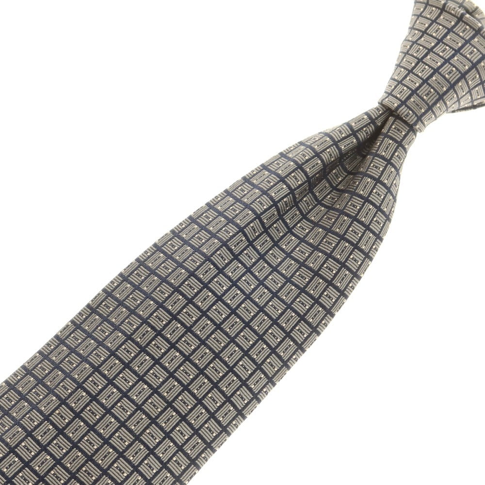 【中古】アンジェロ フスコ Angelo Fusco シルク チェック柄ネクタイ ネイビー【 状態ランクB 】【 メンズ 】