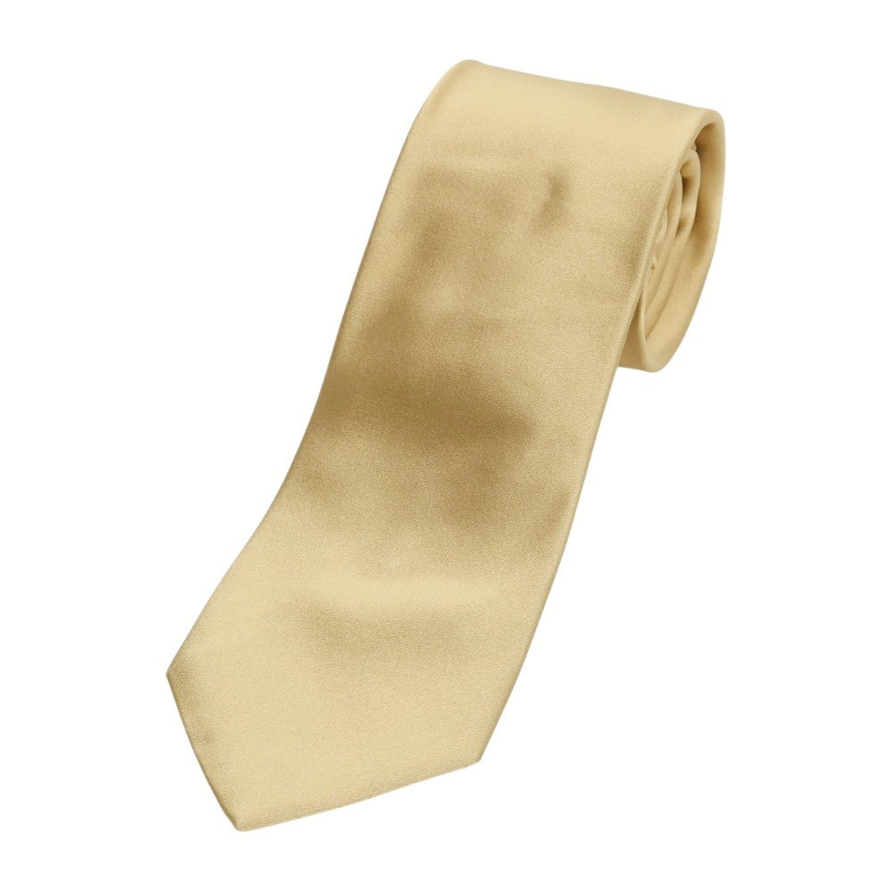 【中古】メイカーズシャツ カマクラ Makers Shirt 鎌倉 サテンシルク 無地ネクタイ ゴールド【 状態ランクB 】【 メンズ 】