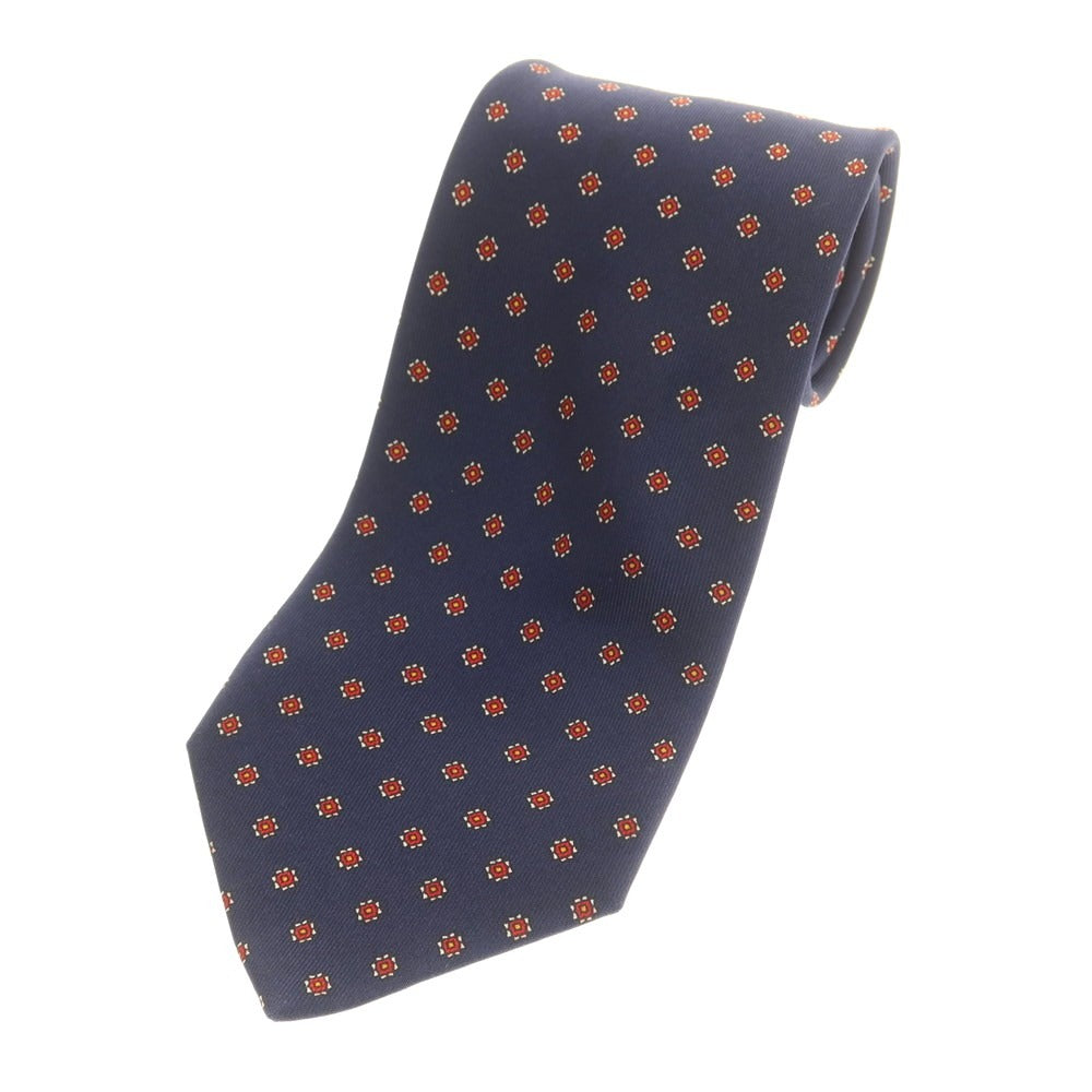 【中古】マリネッラ E.MARINELLA シルク 小紋柄ネクタイ ネイビーxレッド【 状態ランクB 】【 メンズ 】