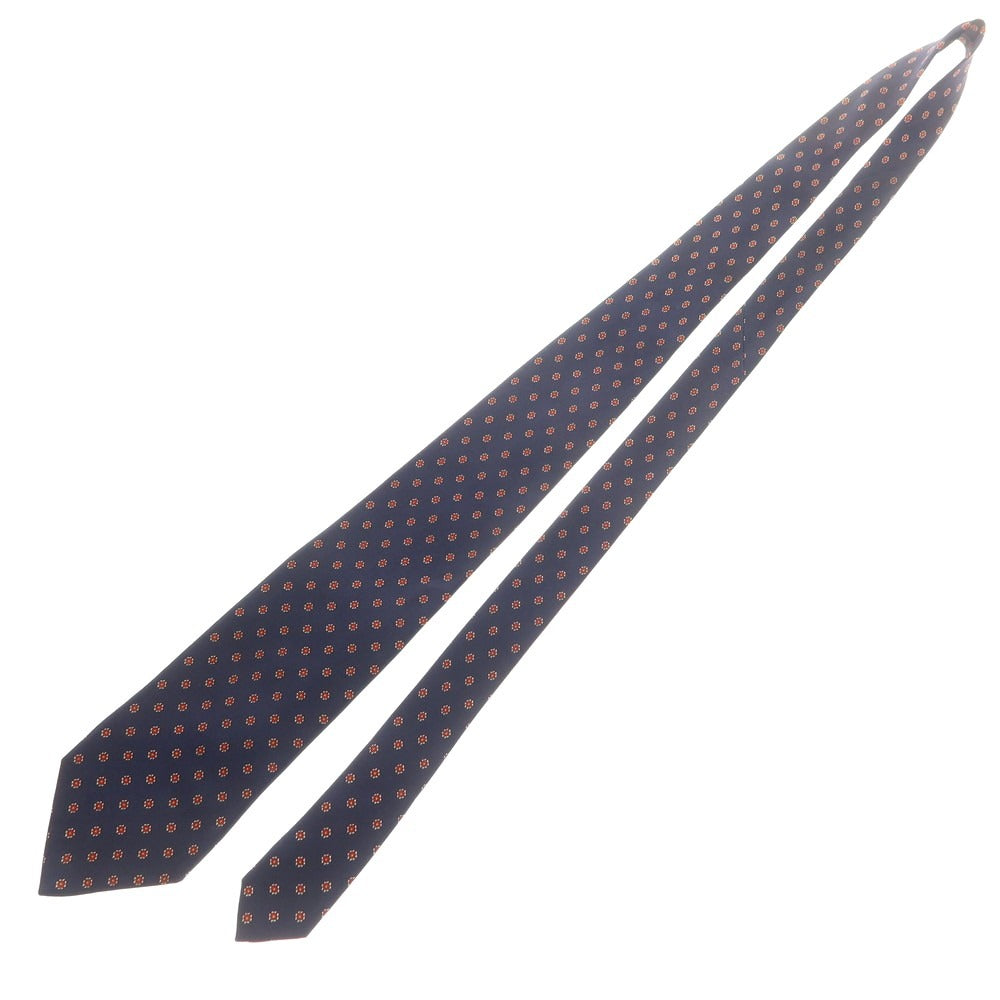【中古】マリネッラ E.MARINELLA シルク 小紋柄ネクタイ ネイビーxレッド【 状態ランクB 】【 メンズ 】