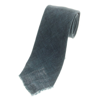 【中古】キートン Kiton リネン 無地ネクタイ ダークグリーン【 状態ランクC 】【 メンズ 】