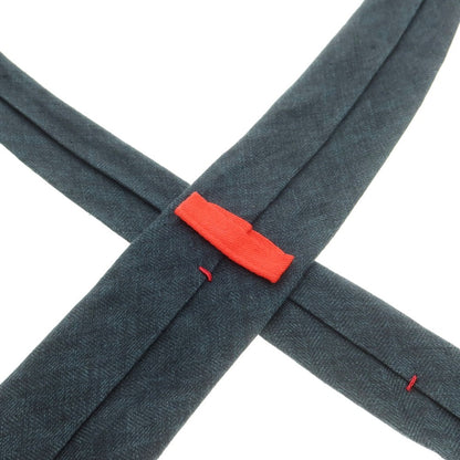 【中古】キートン Kiton リネン 無地ネクタイ ダークグリーン【 状態ランクC 】【 メンズ 】