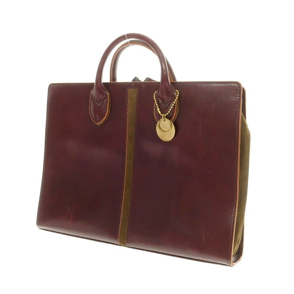 【中古】ファイブウッズ Five Woods レザー ブリーフケース ボルドー【 状態ランクB 】【 メンズ 】
