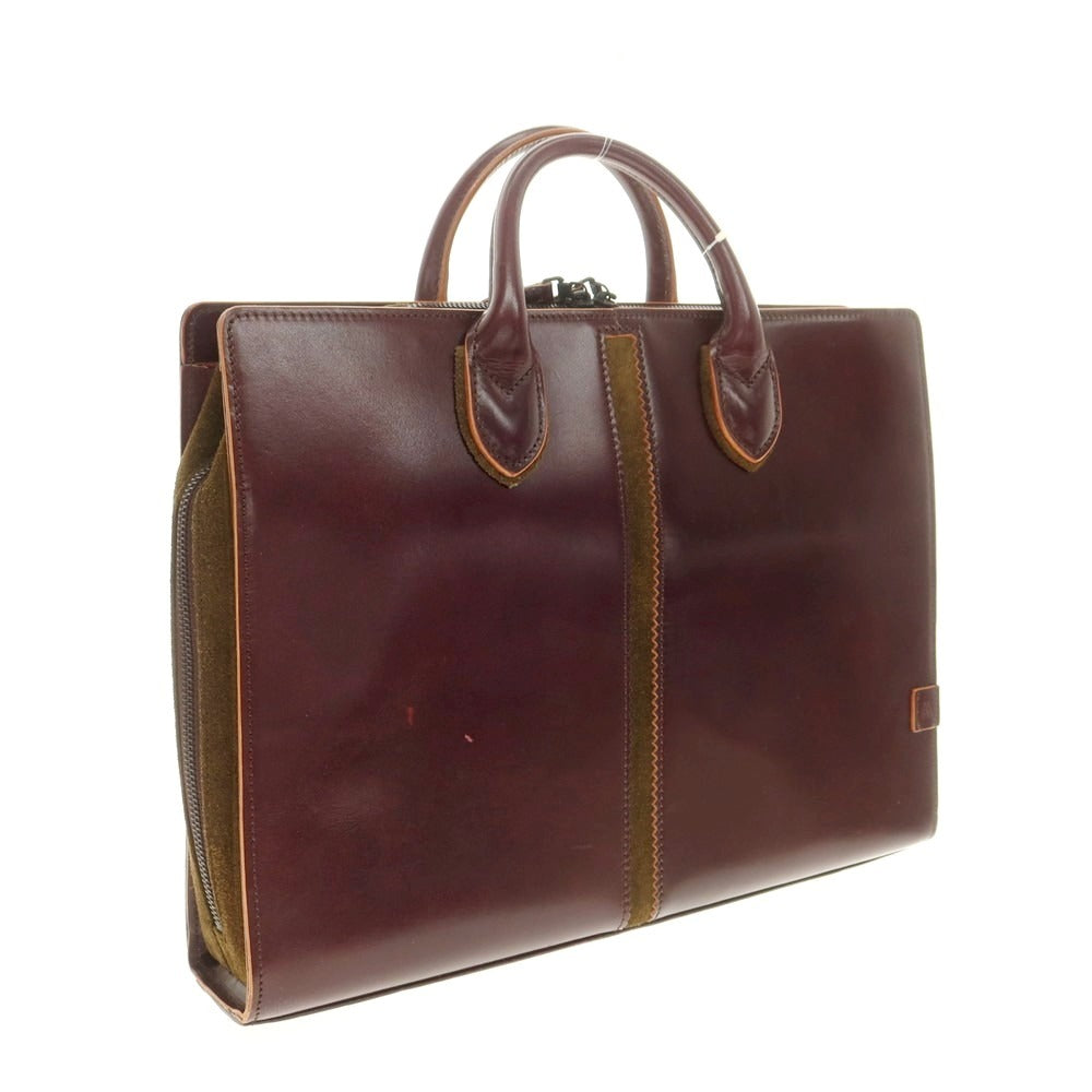 【中古】ファイブウッズ Five Woods レザー ブリーフケース ボルドー【 状態ランクB 】【 メンズ 】[CPD]