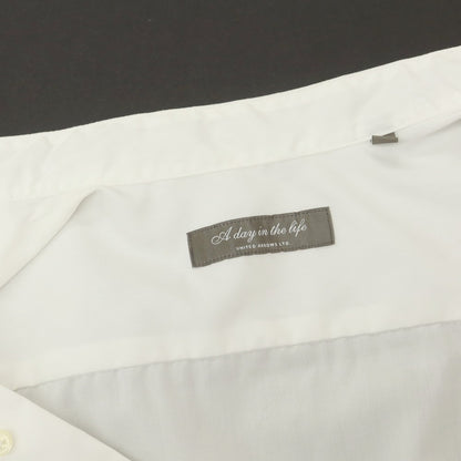 【中古】ア デイ イン ザ ライフ ユナイテッドアローズ a day in the life united arrows コットン バンドカラー カジュアルシャツ ホワイト【 M 】【 状態ランクB 】【 メンズ 】